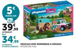 Hyper U Playmobil Vehicule avec remorque a chevaux offre