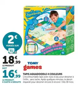 Hyper U TOMY Tapis Aquadoodle 4 couleurs offre