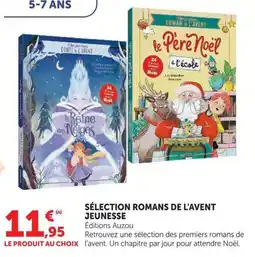 Hyper U Éditions Auzou Sélection Romans de l'Avent Jeunesse offre