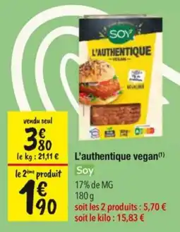 Les Comptoirs de la Bio Soy L'authentique vegan offre
