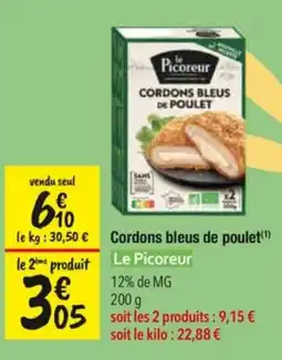 Les Comptoirs de la Bio Le Picoreur Cordons bleus de poulet offre