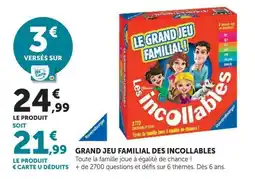 Hyper U Ravensburger Grand Jeu Familial des Incollables offre