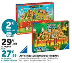 Hyper U Ravensburger Labyrinthe Super Mario ou Pokemon offre