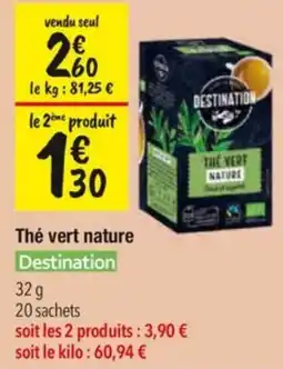 Les Comptoirs de la Bio Destination Thé vert nature offre