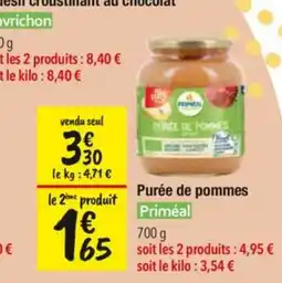 Les Comptoirs de la Bio Priméal Purée de pommes offre