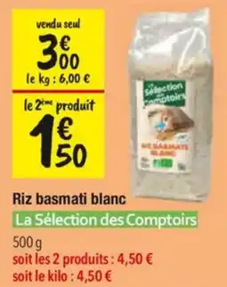 Les Comptoirs de la Bio La Sélection des Comptoirs Riz basmati blanc offre
