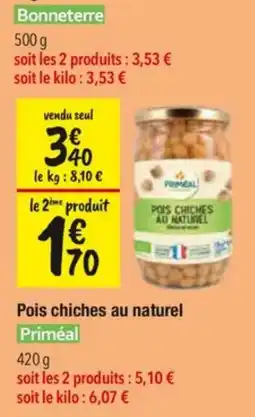 Les Comptoirs de la Bio Priméal Pois chiches au naturel offre
