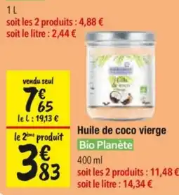 Les Comptoirs de la Bio Bio Planète Huile de coco vierge offre