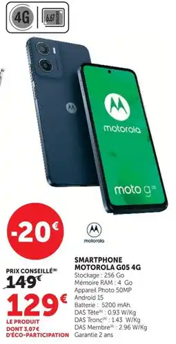 Hyper U Motorola smartphone g05 4g offre