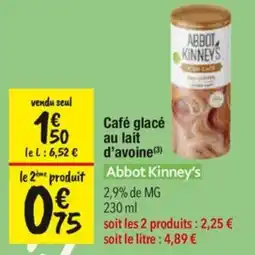 Les Comptoirs de la Bio Abbot Kinney's Café glacé au lait d'avoine offre