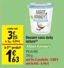 Les Comptoirs de la Bio Abbot Kinney's Dessert coco daily nature offre
