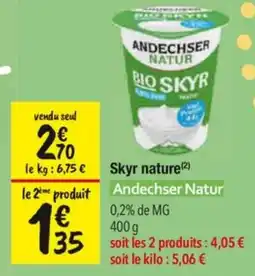 Les Comptoirs de la Bio Andechser Natur Skyr nature offre