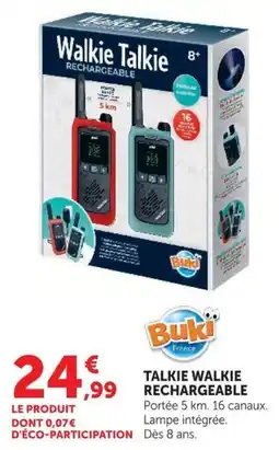 Hyper U Buki Talkie Walkie Rechargeable offre
