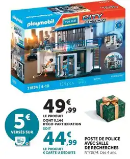 Hyper U Playmobil Poste de police avec salle de recherches offre