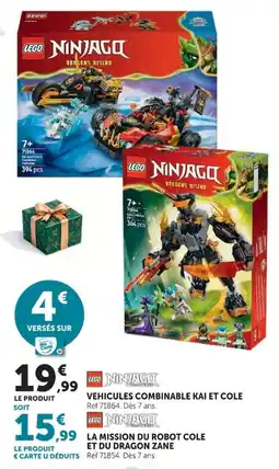 Hyper U LEGO NINJAGO VEHICULES COMBINABLE KAI ET COLE offre