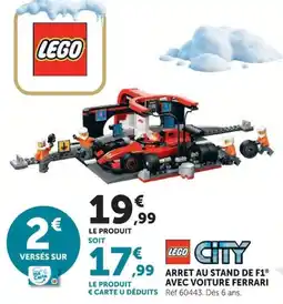 Hyper U LEGO ARRET AU STAND DE F1® AVEC VOITURE FERRARI offre