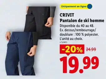 CRIVIT Pantalon de ski homme