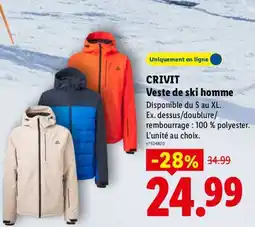 Lidl CRIVIT Veste de ski homme offre