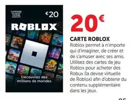 Hyper U ROBLOX CARTE ROBLOX offre
