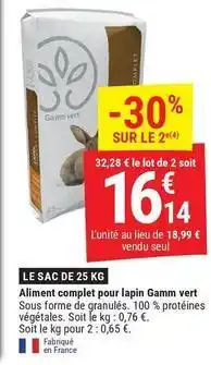 Gamm vert Complet - aliment pour lapin gamm vert offre