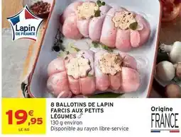 Intermarché 8 ballotins de lapin farcis aux petits légumes offre