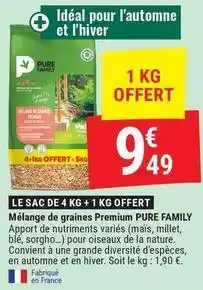 Gamm vert Pure family - melange de graines premium offre