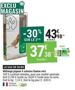 Gamm vert Mélange pigeon 4 saisons gamm vert offre