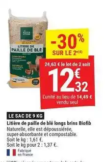Gamm vert Litière de paille de blé longs bions offre