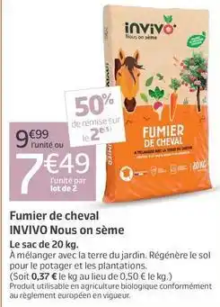 Jardiland Invivo - fumier de cheval offre