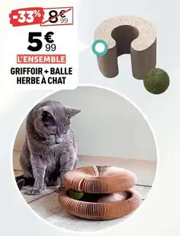 Centrakor Griffoir + balle herbe à chat offre