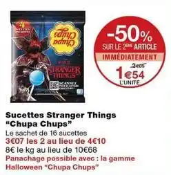 Monoprix Chupa chups - sucettes stranger things offre