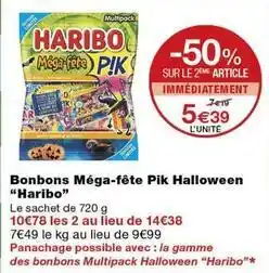 Monoprix Haribo - bonbons méga-fête pik halloween offre
