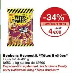 Monoprix Têtes brûlées - bonbons hypnostik têtes brûlées offre