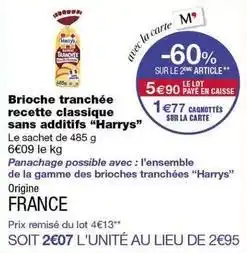 Monoprix Harry's - brioche tranchée recette classique sans additifs offre