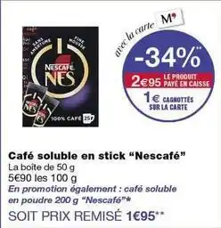 Monoprix Nescafé - café soluble en stick offre