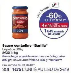 Monoprix Barilla - sauce offre