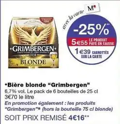 Monoprix Grimbergen - bière blonde offre