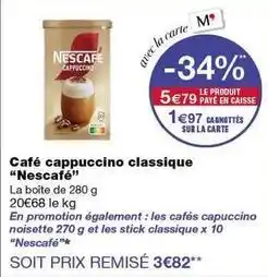 Monoprix Nescafé - café cappuccino classique offre