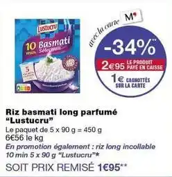 Monoprix Lustucru - riz basmati long parfumé offre