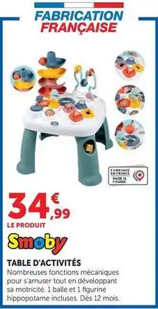 Hyper U Smoby - table d'activités offre
