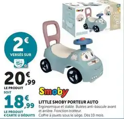 Hyper U Smoby - little porteur auto offre
