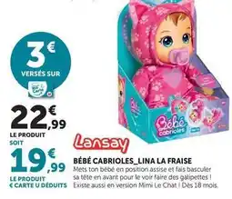 Hyper U Lansay - bébé cabrioles lina la fraise offre