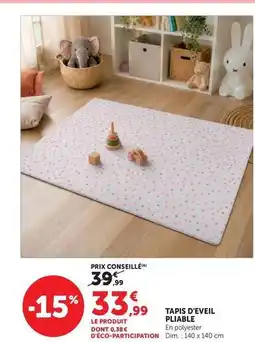 Hyper U Tapis d'eveil pliable offre