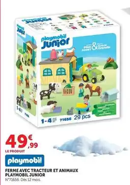 Hyper U Playmobil junior - ferme avec tracteur et animaux offre