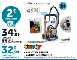 Super U Smoby - chariot de menage + aspirateur offre