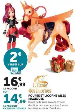 Super U Poupee et licorne ailes magiques offre