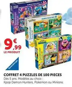 Super U Ravensburger - coffret 4 puzzles de 100 pieces offre