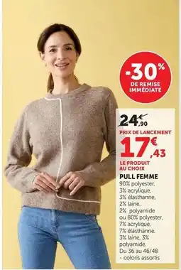 Hyper U U collection - pull femme offre