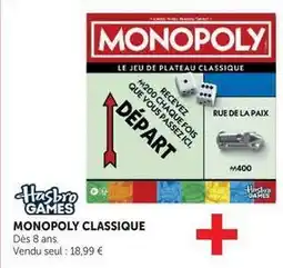 Super U Hasbro - monopoly classique offre