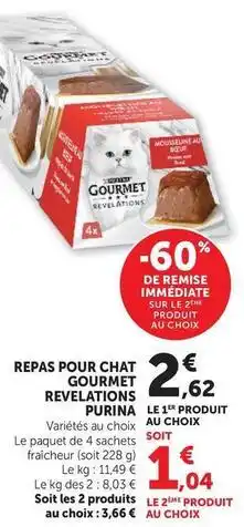 Hyper U Purina - repas pour chat gourmet revelations offre